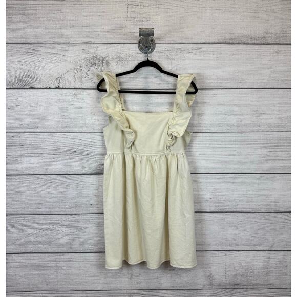 Gilli Women's Ivory Cream Ruffle Boho Rodeo Simple Mini Dress Size Large - Picture 1 of 7
